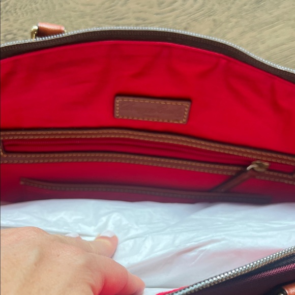 Dooney & Bourke Burgundy Nylon Tote Bag - Picture 4 of 7